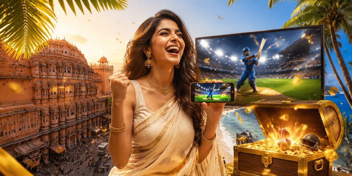 Jaipur cricket betting scene with traditional saree